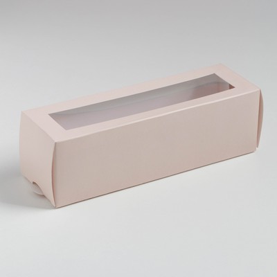 Коробка для макарун, кондитерская упаковка, «Персиковая», 5.5 х 18 х 5.5 см