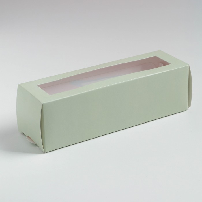 Коробка для макарун  «Зелёная», 5.5 × 18 × 5.5 см