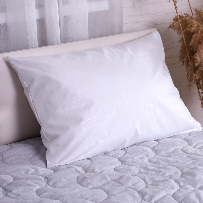 Наволочка - наперник на молнии «Атра. Римский», 50×70 см, белая, тик - Фото 1