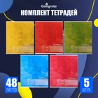 Тетрадь 5 штук, 48 листов в клетку Calligrata MonoColor, обложка мелованный картон, блок офсет - Фото 1