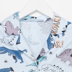 Пижама детская из фланели (рубашка, брюки) KAFTAN "Дино", размер 110-116, голубой - фото 26406682