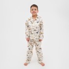 Пижама детская (рубашка, брюки) KAFTAN "Динозавры", р. 110-116, белый - фото 321315140