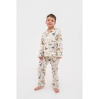 Пижама детская (рубашка, брюки) KAFTAN "Динозавры", р. 110-116, белый - фото 54726674