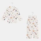 Пижама детская (рубашка, брюки) KAFTAN "Динозавры", р. 110-116, белый - фото 54726675