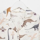 Пижама детская (рубашка, брюки) KAFTAN "Динозавры", р. 110-116, белый - фото 54726676