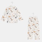 Пижама детская (рубашка, брюки) KAFTAN "Динозавры", р. 110-116, белый - фото 54726678