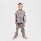Пижама детская (рубашка, брюки) KAFTAN "Мишки", р. 110-116, бежевый - фото 1514184