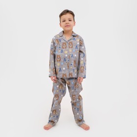 Пижама детская (рубашка, брюки) KAFTAN "Мишки", р. 110-116, бежевый