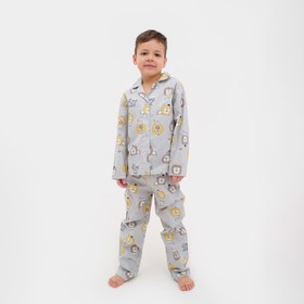 Пижама детская (рубашка, брюки) KAFTAN "Лев" р. 98-104, серый