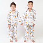 Пижама детская (рубашка, брюки) KAFTAN "Зверята" р. 98-104, белый - фото 9536469