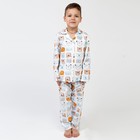 Пижама детская (рубашка, брюки) KAFTAN "Зверята" р. 110-116, белый - фото 804704877