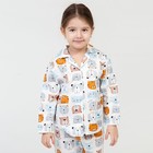 Пижама детская (рубашка, брюки) KAFTAN "Зверята" р. 122-128, белый - фото 808663281