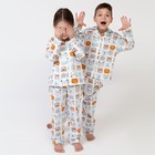 Пижама детская (рубашка, брюки) KAFTAN "Зверята" р. 122-128, белый - фото 808663280