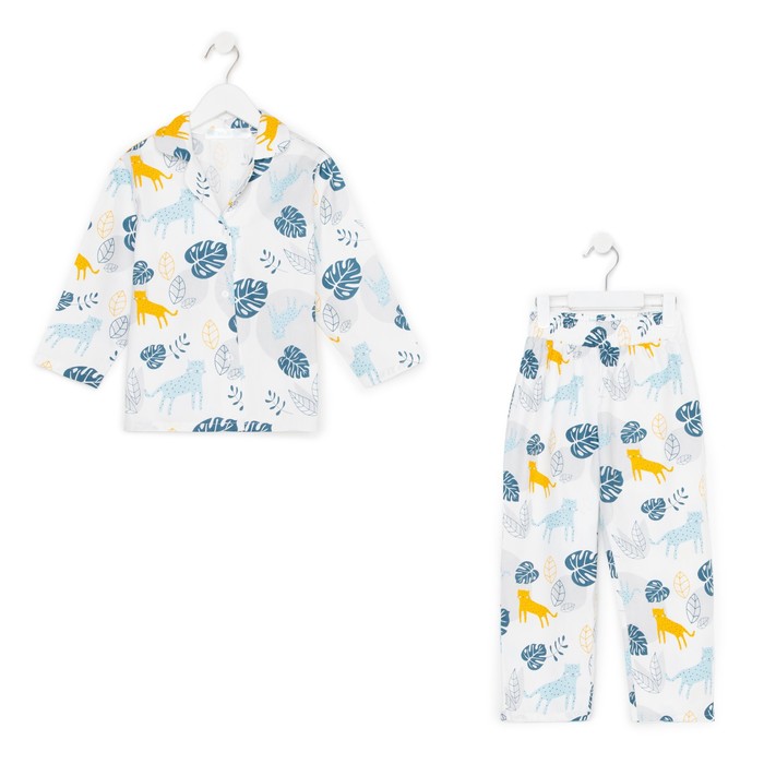 Пижама детская для девочки KAFTAN «Тропики» р. 98-104, белый