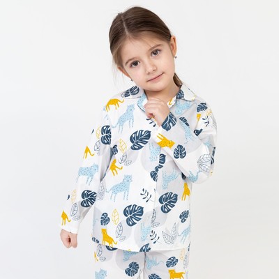 Пижама детская для девочки KAFTAN «Тропики» р. 98-104, белый
