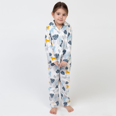Пижама детская для девочки KAFTAN «Тропики» р. 98-104, белый