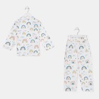 Пижама детская (рубашка, брюки) KAFTAN "Радуга" р. 110-116, белый - Фото 3