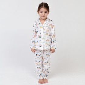 Пижама детская (рубашка, брюки) KAFTAN "Радуга" р. 122-128, белый