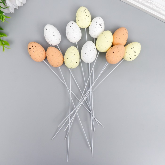 Набор топперов для украшения «Перепелиные яички», 12 шт., 2.5×3.5 см - Фото 1