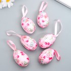 Подвесное украшение пасхальное «Яйцо с цветочками», набор 6 шт., 6×4 см, МИКС - Фото 2