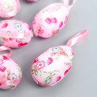 Подвесное украшение пасхальное «Яйцо с цветочками», набор 6 шт., 6×4 см, МИКС - Фото 3