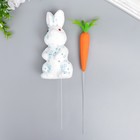 Декор на палочке "Кролик в посыпке с кружочками и морковка" набор 2 шт 15 см - фото 6528119