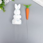 Декор на палочке "Кролик в посыпке с кружочками и морковка" набор 2 шт 15 см - фото 6528121