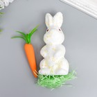 Декор "Кролик в посыпке с морковкой и травкой" набор  15 см - фото 318754269