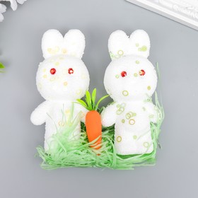 Декор 'Зайчата в посыпке с морковкой и травкой' набор  12 см