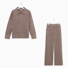 Костюм женский (свитер/брюки), цвет бежевый, размер 44 7624199