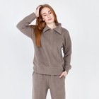 Костюм женский (свитер/брюки), цвет бежевый, размер 50 - Фото 2