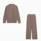 Костюм женский (свитер/брюки), цвет бежевый, размер 50 - Фото 10