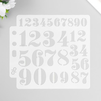 Трафарет пластик «Цифры» 13×14 см
