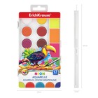 Акварель 17 цветов ErichKrause ArtBerry Neon, неоновая палитра с УФ-защитой, супер яркие, с увеличенными кюветами, европодвес, без кисти 7637065