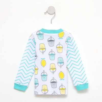 Лонгслив детский «Лимончик», цвет белый/стаканчики, рост 86 см