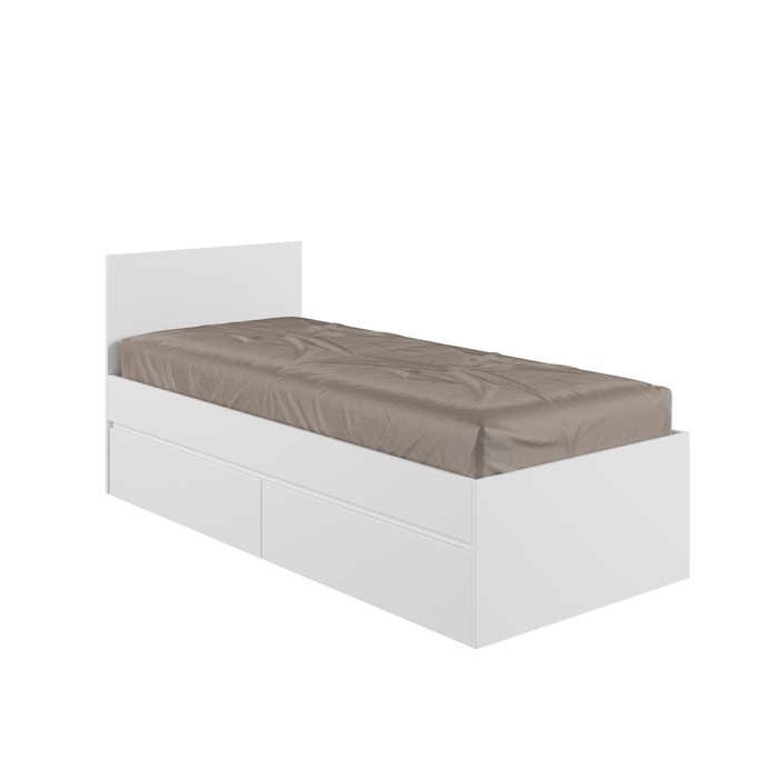 Кровать односпальная «Клик Мебель. Мадера», с основанием, 2 ящика, спальное место 900×2000 мм, цвет белый - Фото 1
