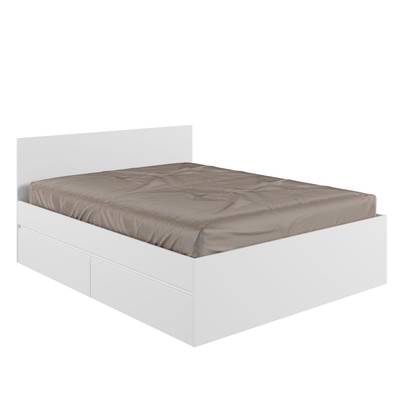 Кровать двуспальная «Клик Мебель. Мадера», с основанием, 2 ящика, спальное место 1600×2000 мм, цвет белый