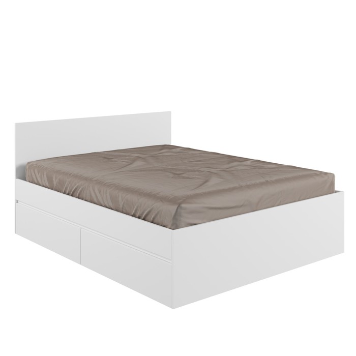 Кровать двуспальная «Клик Мебель. Мадера», с основанием, 2 ящика, спальное место 1600×2000 мм, цвет белый - Фото 1