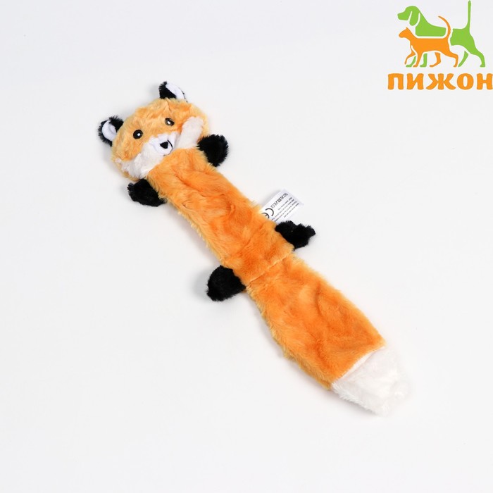 Мягкая игрушка для собак «Рыжий лис», 45×15 см, текстиль, оранжевая - Фото 1