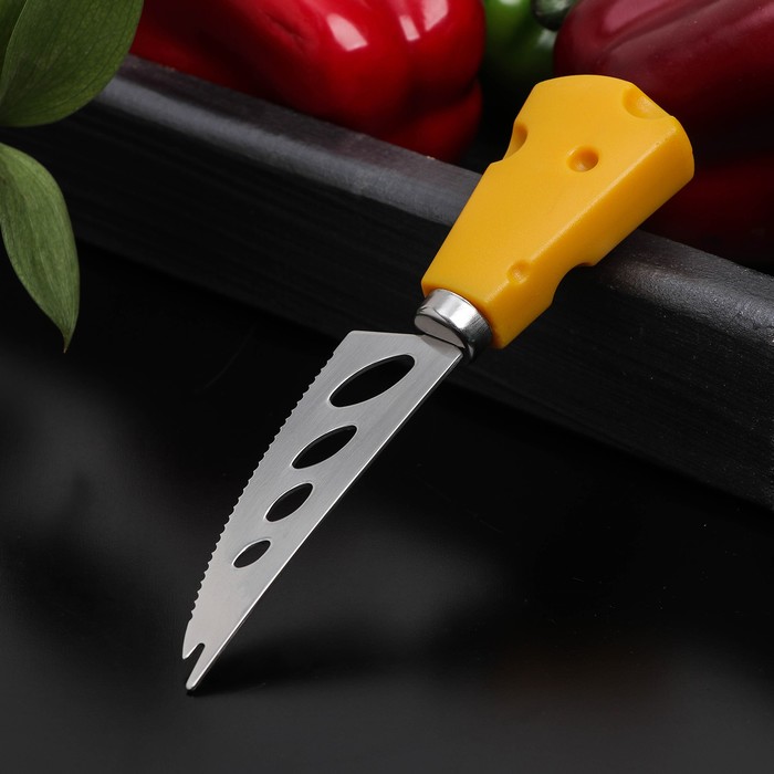 Нож для сыра Доляна Cheese, 15 см, цвет жёлтый - фото 1907364333