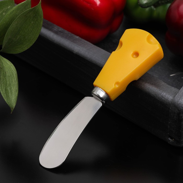 Нож для сыра Доляна Cheese, 12,5 см, цвет жёлтый - фото 1907364336