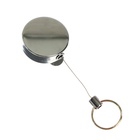 Держатель-рулетка для бейджей, 70 см-металлическая, клип, прищепка, серебристый - Фото 5