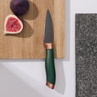Нож кухонный Доляна «Эсмиральда», овощной, лезвие 8,5 см, цвет зелёный - фото 2685687