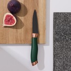 Нож для овощей Доляна «Эсмиральда», овощной, лезвие 8,5 см, цвет зелёный - фото 50282144