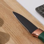 Нож для овощей Доляна «Эсмиральда», овощной, лезвие 8,5 см, цвет зелёный - фото 50282145