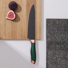 Нож кухонный Доляна «Эсмиральда», шеф, лезвие 20 см, цвет зелёный - фото 2685704