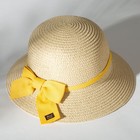 Шляпа для девочки MINAKU, цв. бежевый, р-р 54 - Фото 3