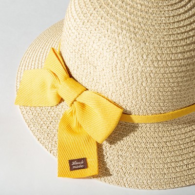 Шляпа для девочки MINAKU: Beachwear, бежевая, размер 54 (3-5 лет)