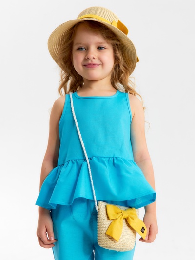 Комплект для девочки MINAKU: шляпа (размер 52), сумочка, бежевый