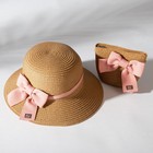 Комплект для девочки (шляпа р-р 52, сумочка) MINAKU цвет коричневый - фото 24536984